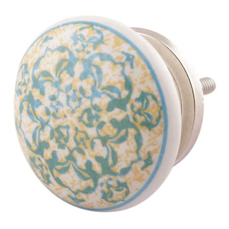 Turquoise Ceramic Flat Dresser Knob Online